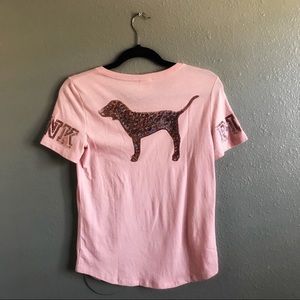 PINK rose gold bling tee